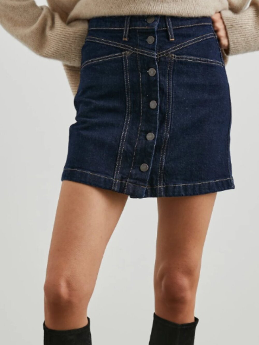 Rails High Waisted Mini Skirt Denim 31 Midnight Blue NWT - Picture 2 of 12